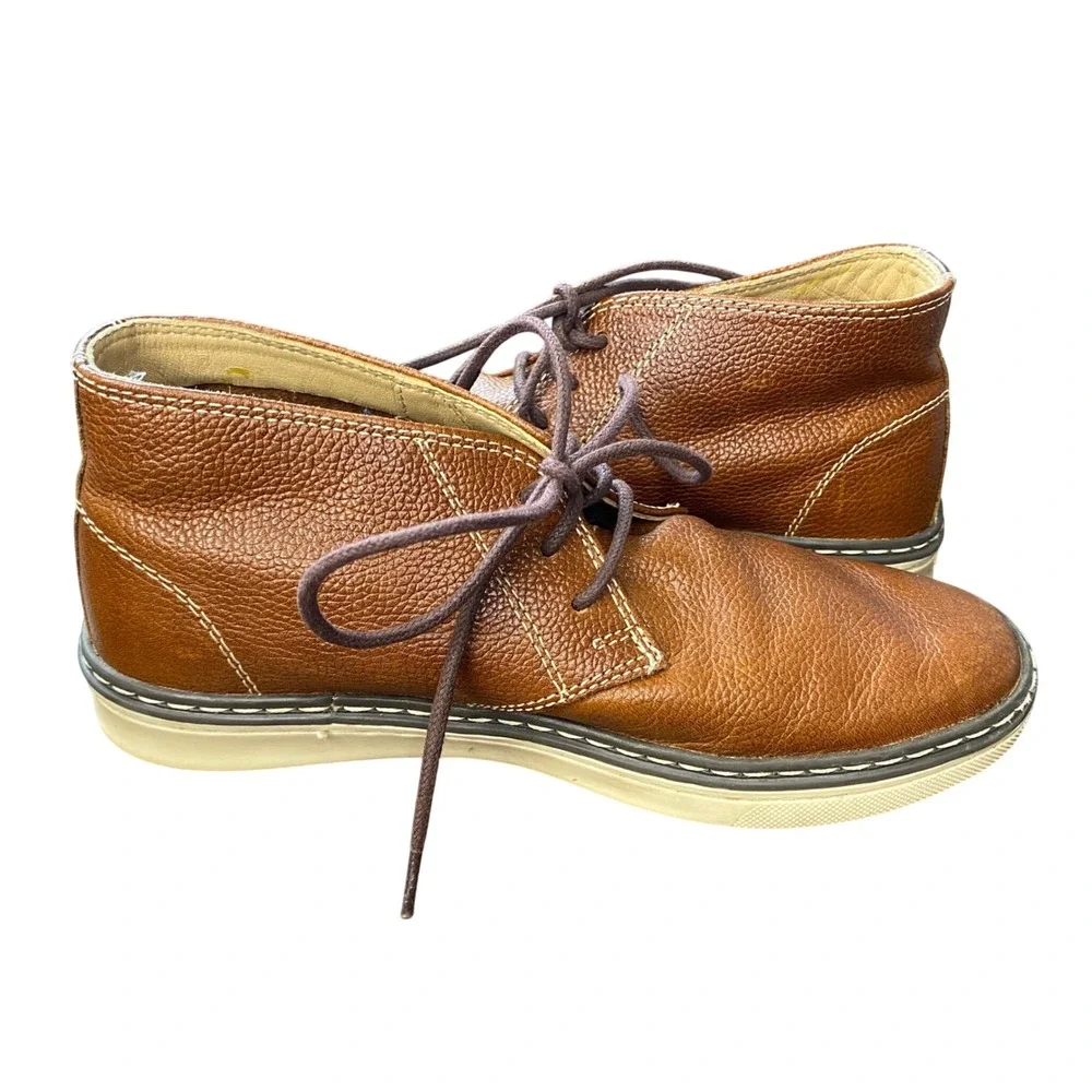 Johnston & Murphy Boys‎ Brown Leather Chukka Desert Boots Size 1 M 28-3852